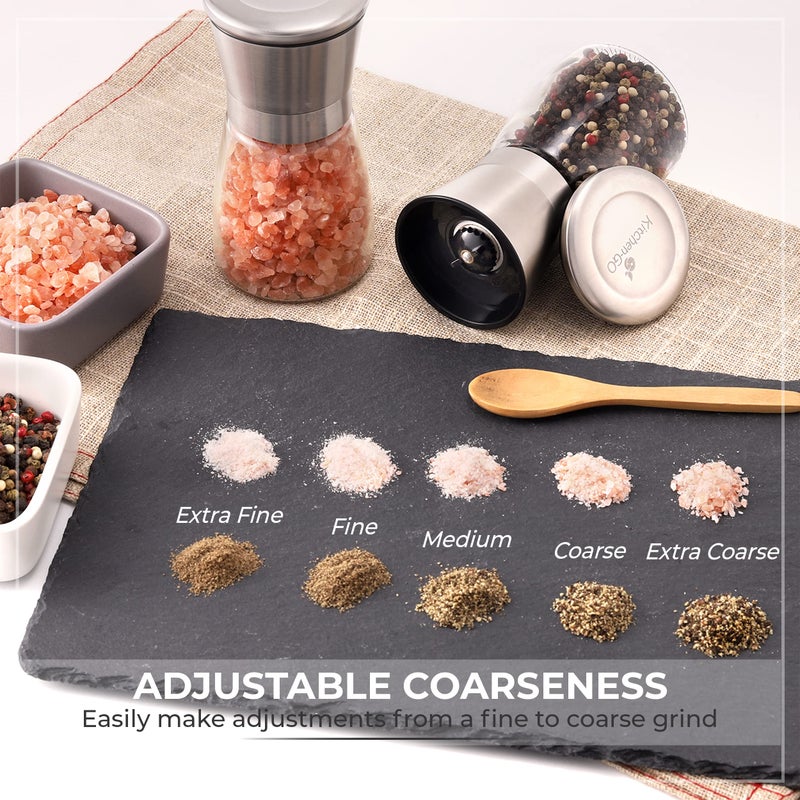 Kitchen & Go Salt and Pepper Grinder Set â€“ Manual Salt Grinder and Pepper Mill for Black Pepper, Sea Salt â€“ Refillable, Easy-to-Use Salt & Pepper Mill Set - Image 3